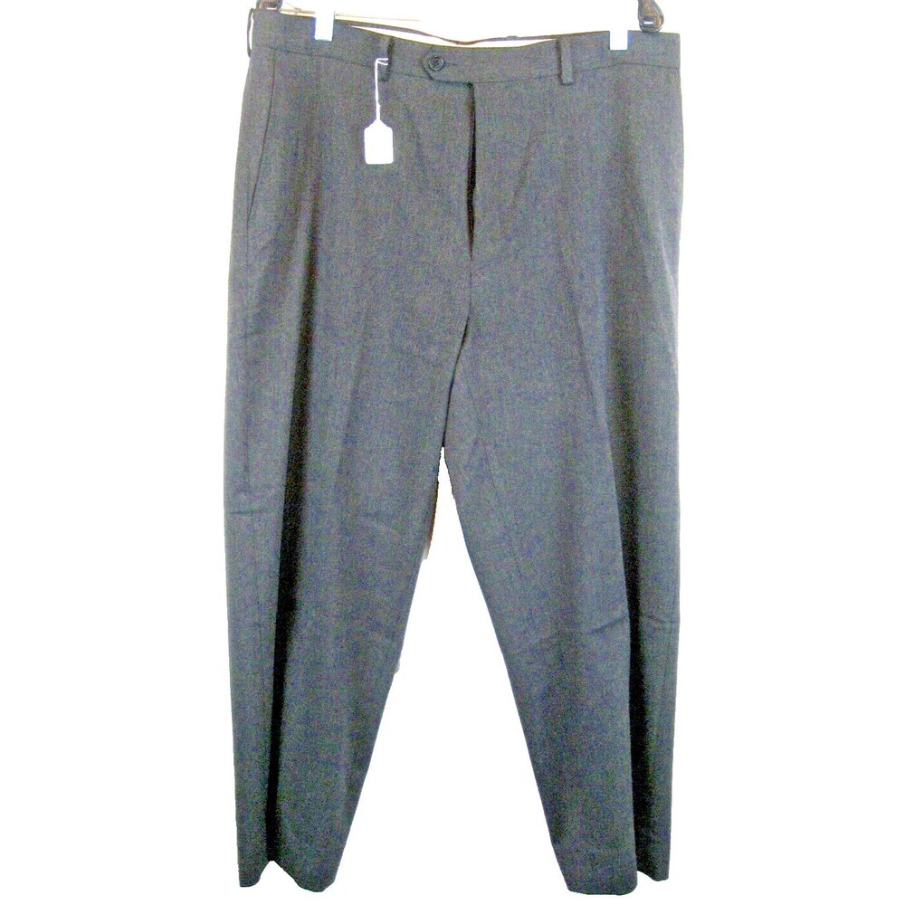 Mens Daniel Cremieux Charcoal Herringbone Flat Front Dress Pants sz 36x26